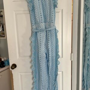 Light Blue Lace Jumpsuit